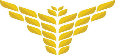 A golden eagle made of wheat.